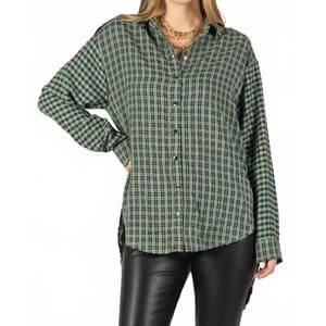 NEW BEFORE YOU COLLECTION plaid button up shirt in green